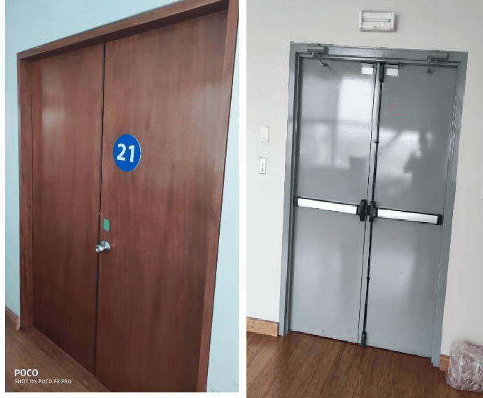 Puertas corporativas antes y después